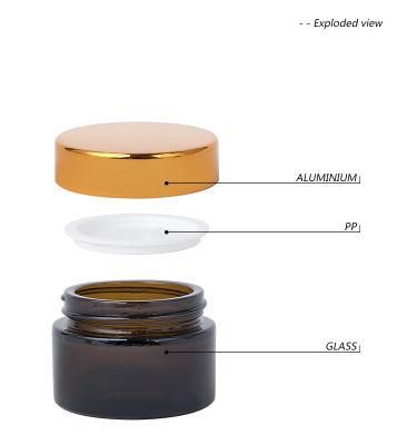 Hot Selling 10g 20g 30g 50g Amber Glass Cosmetic Cream Jars