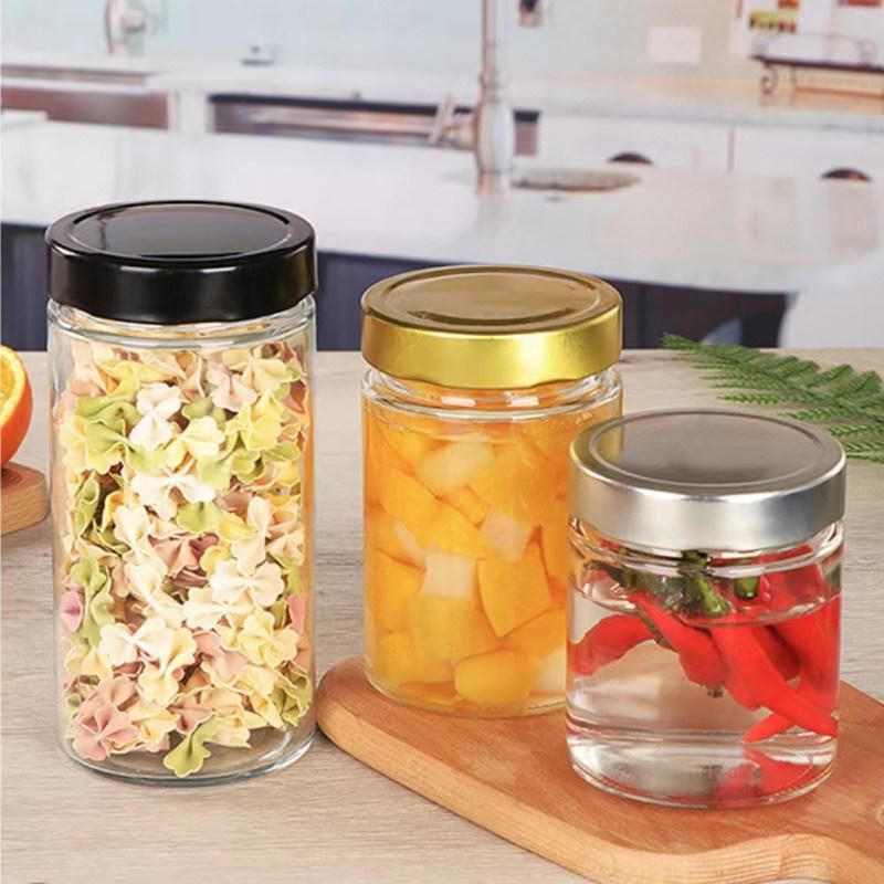 280ml Round Clear Empty Food Storage Glass Pickle Jar with Tinplate Cap