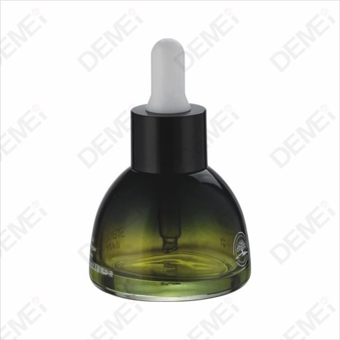 10ml 20ml 30ml Cosmetic Packaging Coating Green and White Special Shape Pagoda Glass Dropper Bottles with Gold Ruber Pipette Dropper Cap