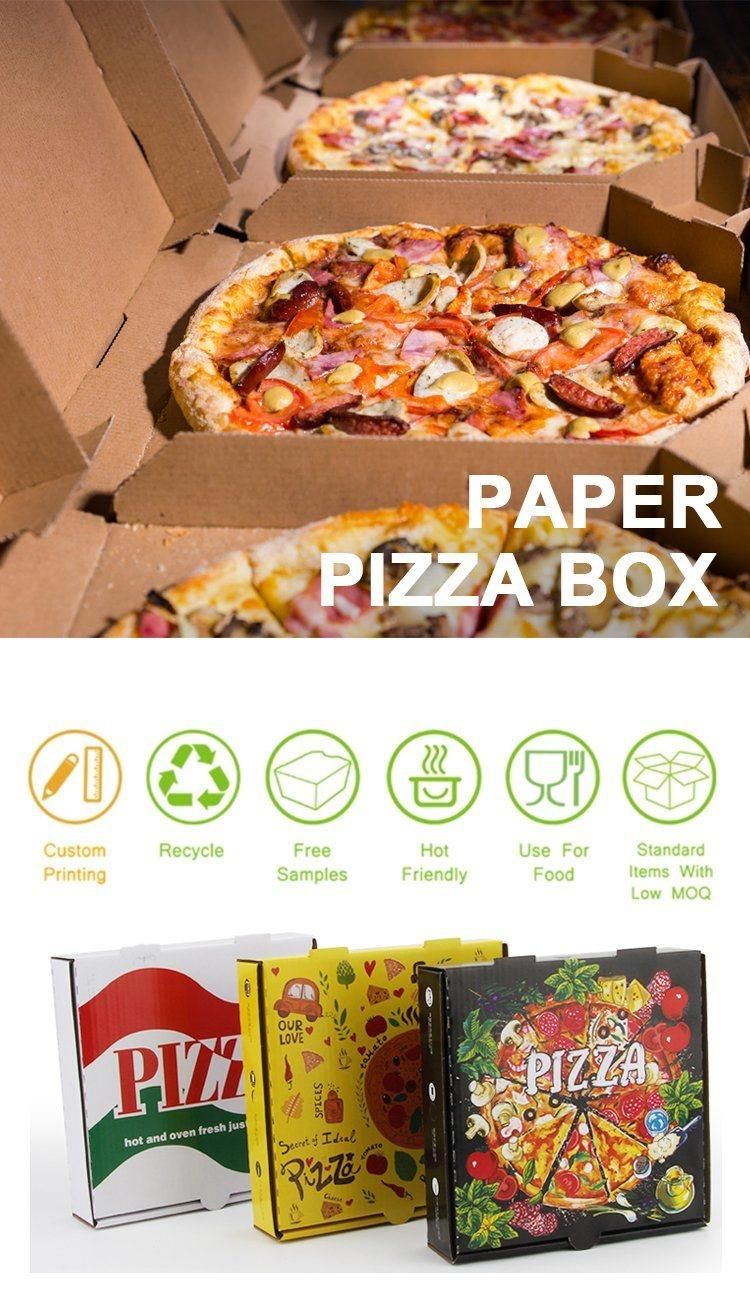 Wholesale Customized Pizza Box Disposable Corrugated Paper Pizza Packing Box