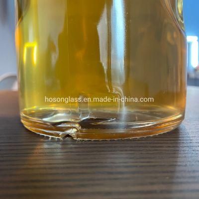 Hoson Customized Transparent Lead Free Glass Custom 1750ml Rum Vodka Whiskey Glass Bottle