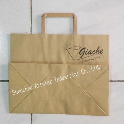 Wholesale Food Packaging Brown Kraft Paper Bag with Handle