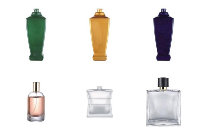 100ml Gradient Color Spray Rectangle Perfume Bottle Plastic Lid Glass Bottle