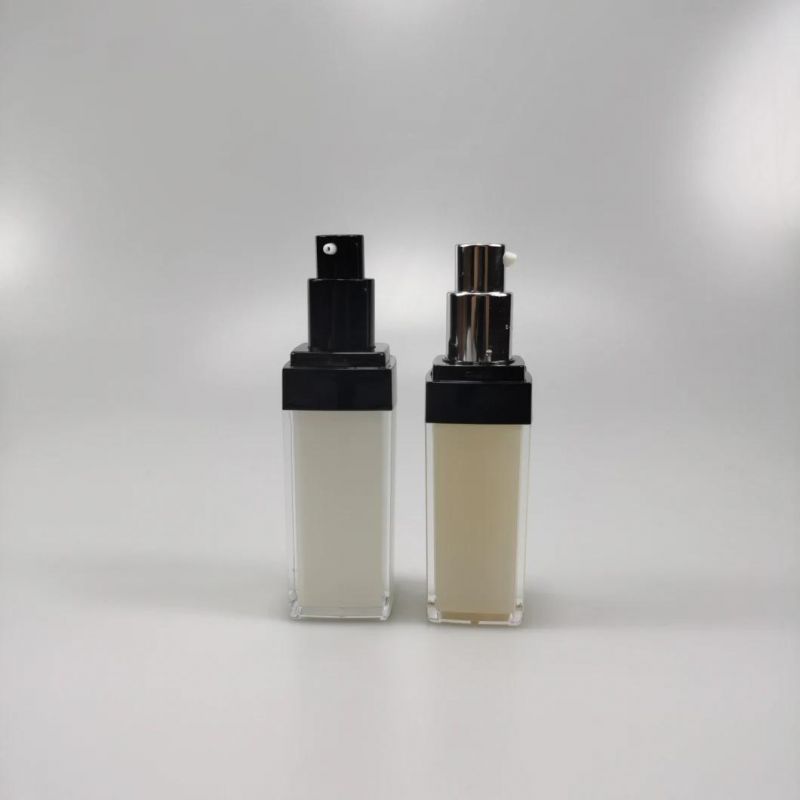 30ml Square Acrylic Emulsion Bottle Foundation Bottle Essence Bottle for Bb Cream