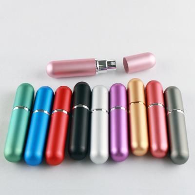 5ml Metal Case Glass Tank Perfume Bottle Aluminum Nozzle Spray Refillable Bottle Perfume Cosmetic Glass Container