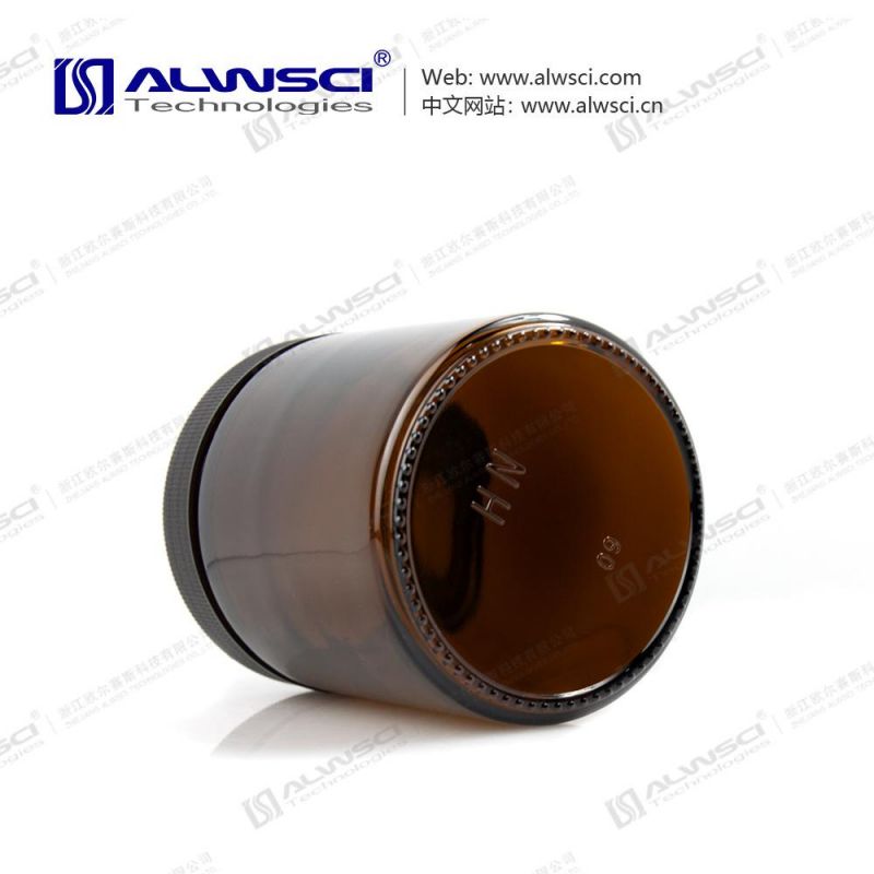 Alwsci 500ml Wide Mouth Amber Glass Soil Sampling Bottle with PP Cap and Septa