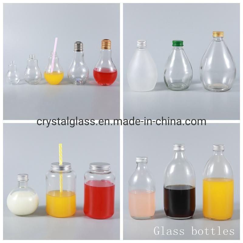 Glass Mineral Sodas Water Bottle 330ml 500ml with Lid