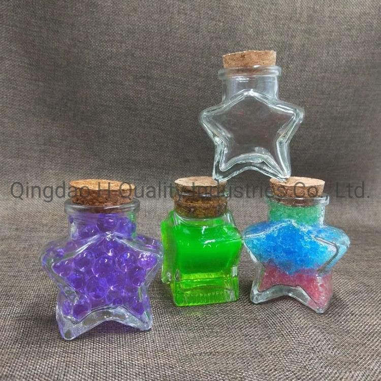 Star Shape Glass Bottle Pudding Bottle Round Shape Glass Jar Empty Star Shape Gift Glass Bottle