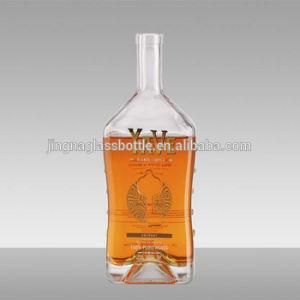 500ml 700ml 750ml Round Shape Gold Stamping Glass Bottle with Aluminum Cap for Brandy