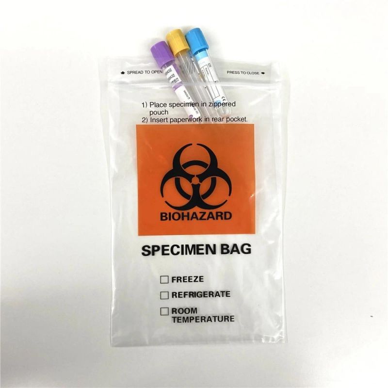 Lab 6" X 9" Specimen Transport Biohazard Bag for 3 Walls or 4 Walls