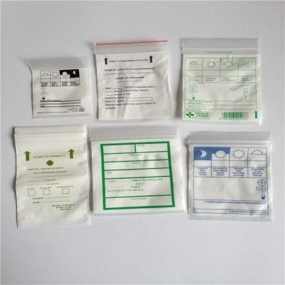 Customized Printed LDPE Medical Plastic Ziplock Bag Pill Dispensing Envelopes Packing Ziplock Bag Hospital Drug Bags