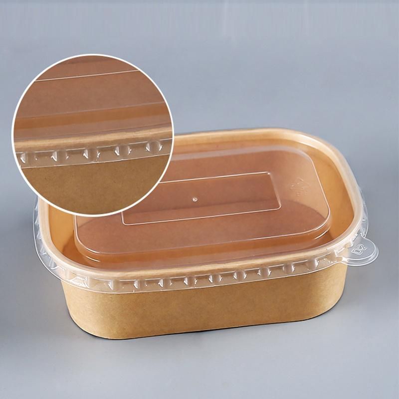 Environmentally Friendly Disposable 1000ml Kraft Paper Square Bowl