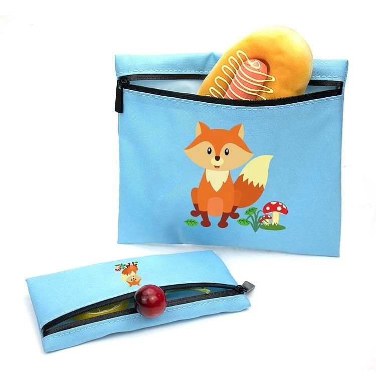 Custom Cartoon Printed Reusable Washable Lunch Snack Set Bags Eco Sandwich Bag