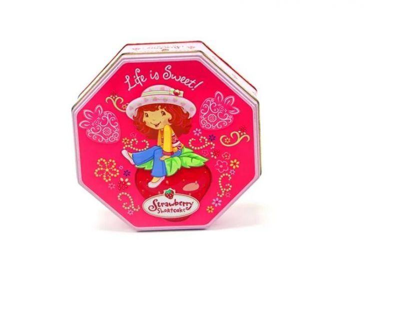 Wholesale Irregular Shape Short Cake Tin Box for Strawberry Biscuit