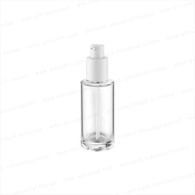 Custom Pretty Glass Liquid Bottle with Golden Color Cap and Lotion Pump 100ml 40ml 120ml