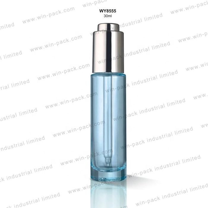 Winpack High Quality Frosting Cosmetic Dropper Glass Bottle 30ml Empty Press Pump Frosted Glass Dropper Bottle with UV Coating