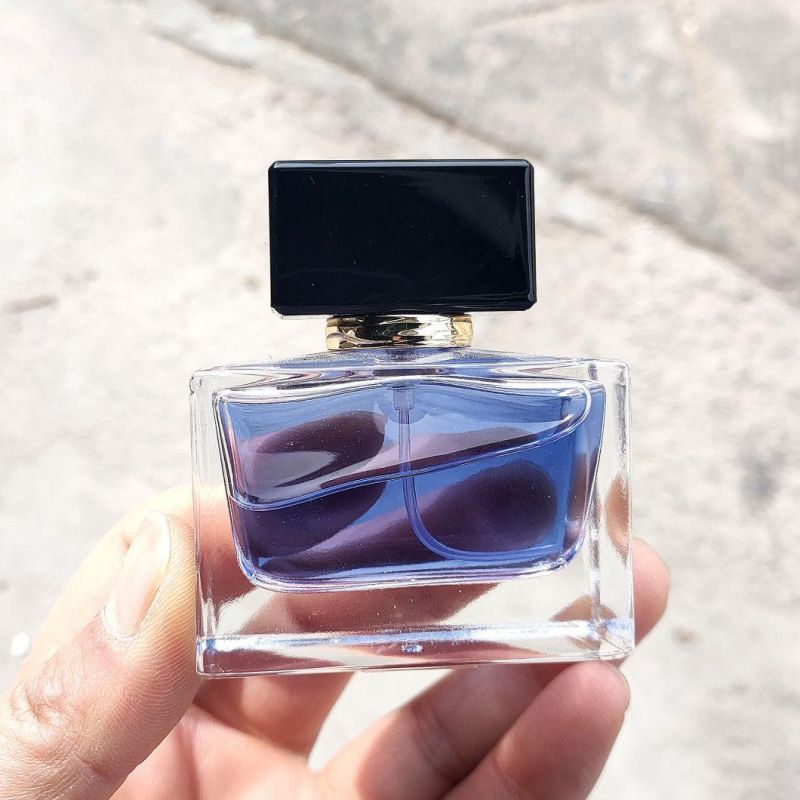 Perfume Bottle 30ml Portable Travel Ink Blue High-End Spray Bottle Glass Perfume Bottle Empty Bottle