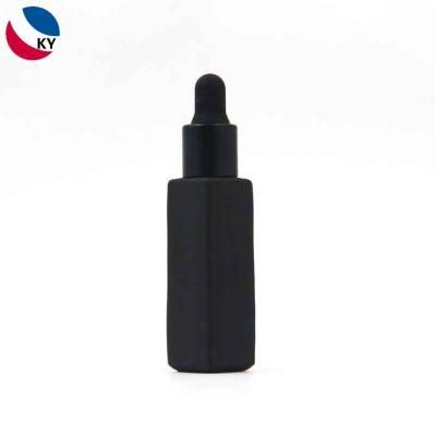 10ml Matte Finish Black Custom Color Glass Bottle One Color Logo on Aluminum Dropper