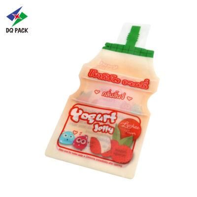 Dq Pack New Design Custom Printed Drinking Fruit Juice Jelly Shaped Sachet Yogurt Milk Injection Pouch