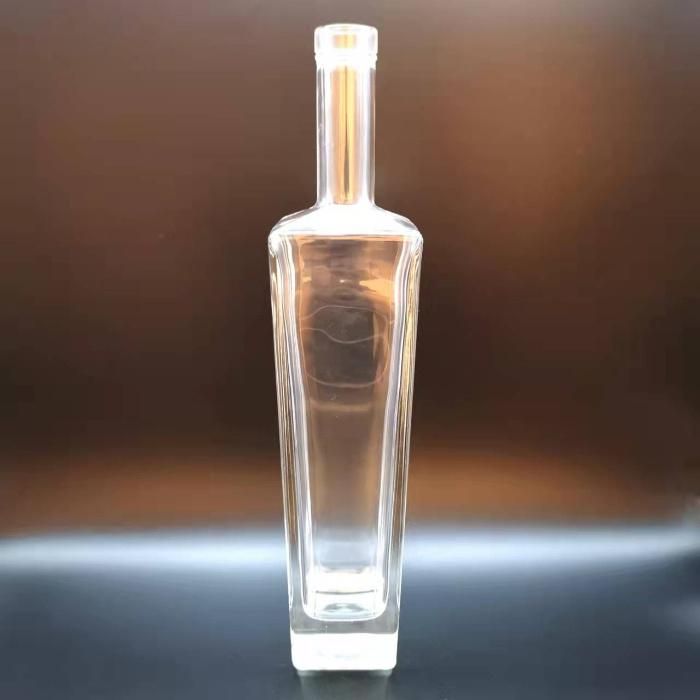 High Grade Square 700ml 70cl High Flint Vodka Glass Bottle for Rum Gin Tequila