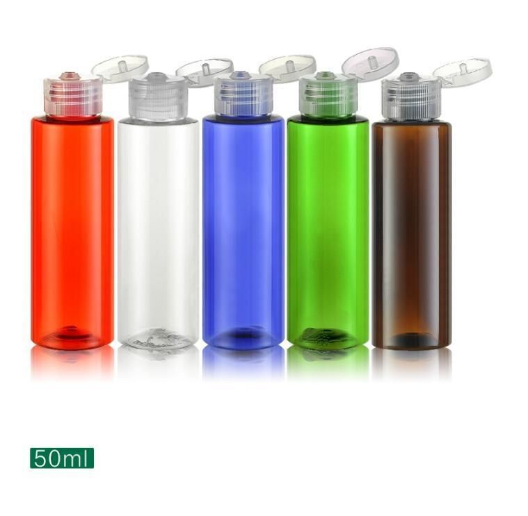 Blue Flip Cap Empty Plastic Travel Bottles Transparent Plastic Cosmetic Bottle for Cream Lotion Tube Green Blue 30ml 50ml