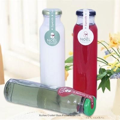 200ml 330ml Empty Round Drinking Beverage Glass Juice Bottle with Metal Lid