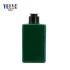 Empty Cosmetic Packaging Supplier 300ml Pet Dark Green Square Shampoo Bottle with Flip Cover