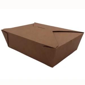 Fast Food Biodegradable Container Recycle Box Original Color Kraft Paper Container Food Take Away Kraft Package Boxes