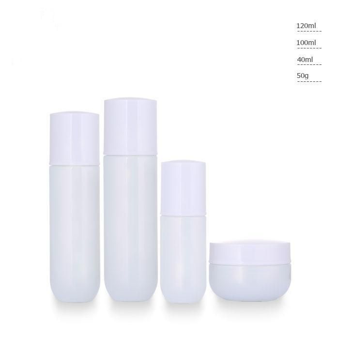 Ll44 Custom High Quality Cosmetic Cream Frosted Pump Glass Bottle for Skin Care Have Stock