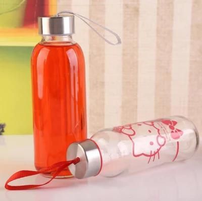 Food Grade Transparent Round 750ml Glass Water Bottle Beverage Juice Bottle