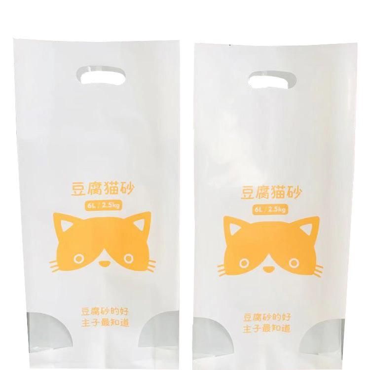 Polyethylene Plastic Bioderadable Cat Litter/Pet Food Closed Bottom Packaging Bag with Clear Window