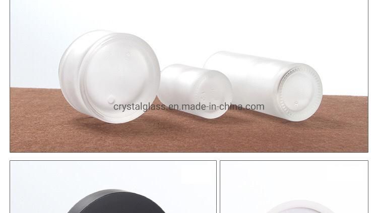 China Supply 80ml Lotion Glass Bottle with Black Caps