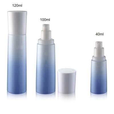 40ml 100ml 120ml Blue Color Cosmetic Bottle Lotion Pump Bottle Wholesale Free Samples