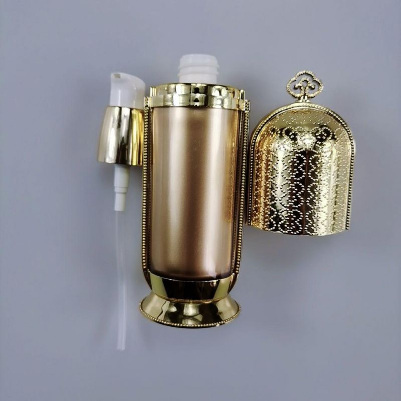 30ml 50ml 120ml Crown Gold Acrylic Emulsion Bottle Foundation Bottle