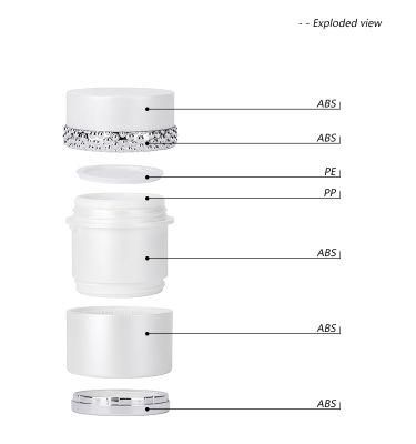 30ml 50ml 100ml Cylinder ABS Plastic Cosmetic Jar Luxury