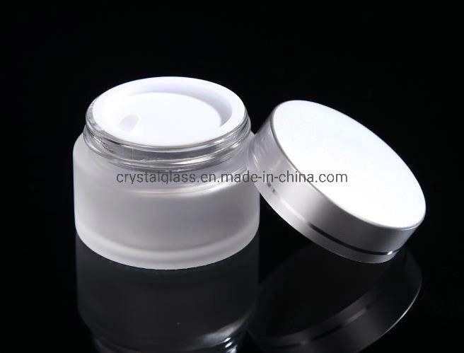 10ml 20ml 30ml 50ml Frosted Glass Cosmetic Packaging Jar Cream Jar with Cap