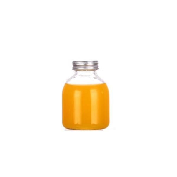 250ml 350ml 500ml Round Short Empty Juice Milk Tea Beverage Packing Glass Bottle