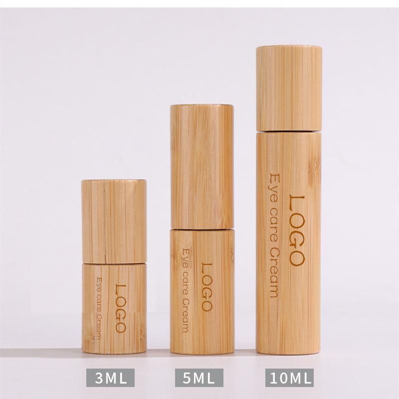 Cosmetic Natural Bamboo Glass Roll on Bottle 10ml