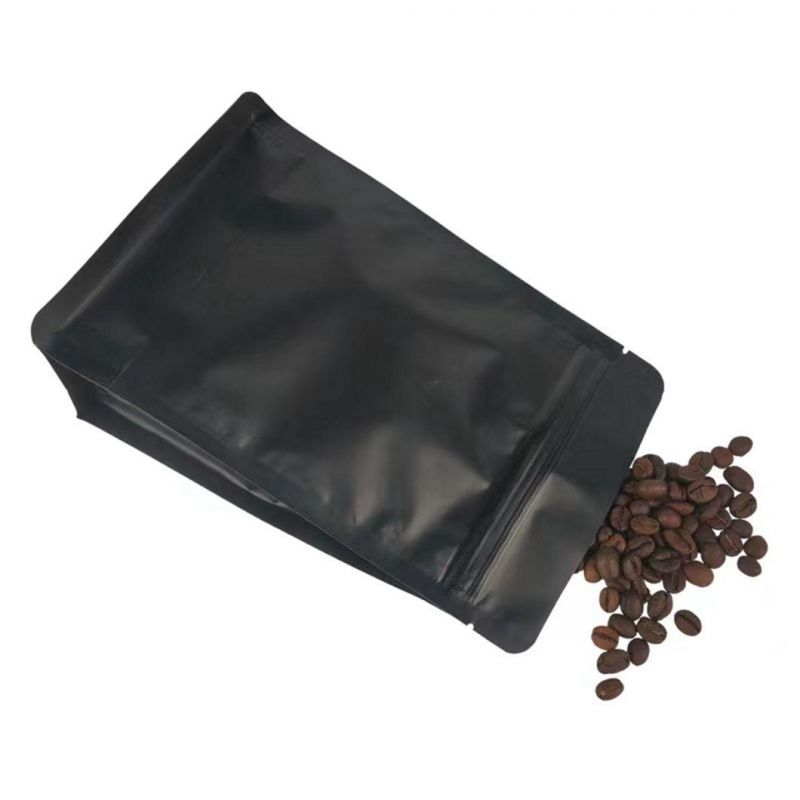 Flat Bottom Green Coffee Bag with Valve Square Bottom Bag