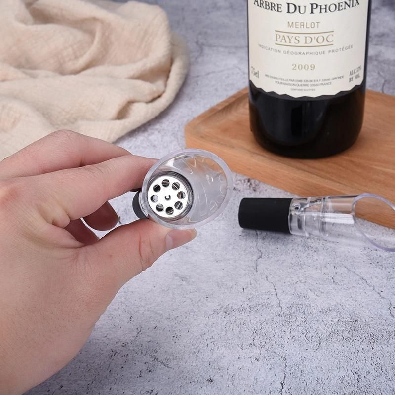 Plastic Red Wine Pourer Mini Wine Decanter Spiral Pour Spout Bottle Stopper Pourer Bar Store Supplies, Portable Plastic Aerator Decanter Red Wine Esg15747