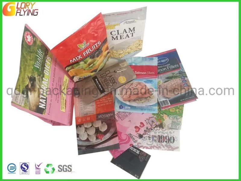 100% Biodegradable PLA+Pbat Corn Starch Packaging Green Bean Plastic Frozen Food Packaging Bags with Zipper and Customized Printing