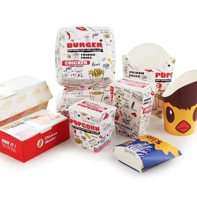 Custom Cmyk Recycled Containers Take Away Food Burger Hamburger Box Packaging Cheesecake Paper Luch Boxes