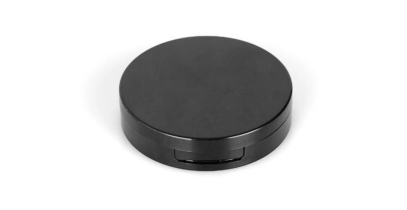 5 Hole Round Plastic Empty Black Case Makeup Box Eyeshadow Case with Mirror