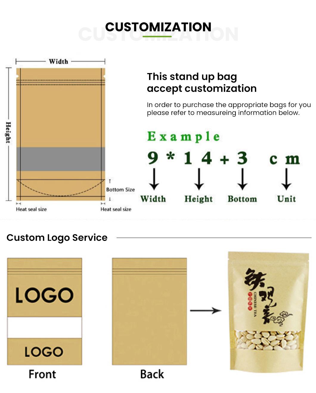 ZB Packaging Plastic Ziplock Kraft Paper Bag for Food Packaging