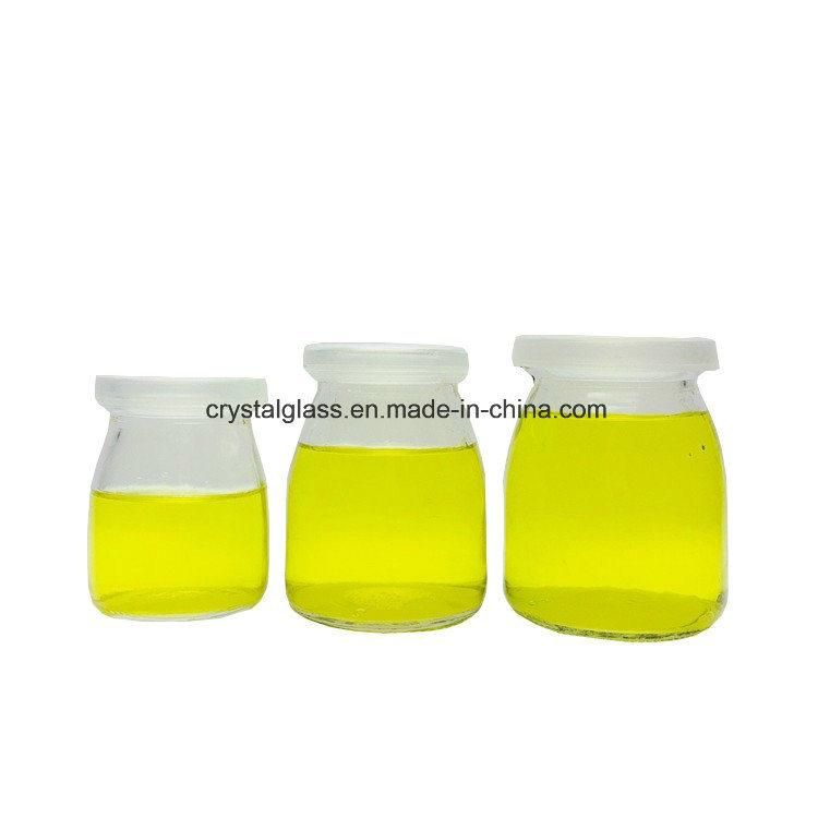 100ml High White Glass Jar for Milk Pudding, Mini Milk Yoghurt Glass Bottle