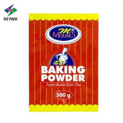 Dq Pack Custom Logo Mylar Bag Four Sides Sealing Packaging Bag Antistatic Stand up Pouch for Baking Powder Packing