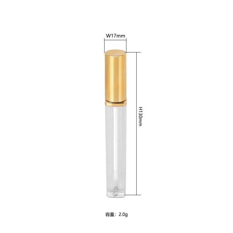 2ml Gold Top Lip Gloss Tubes Wand Custom Logo Container Empty Cosmetic Lip Gloss Tube for Cosmetic