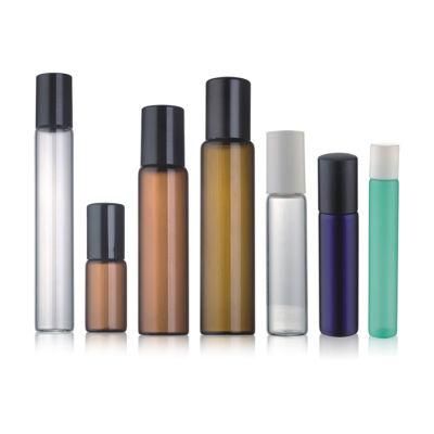 Luxury 15ml 30ml Custom Color and Printing Glass Oil Clear Perfume Roller Ball Empty Bottle Roll on Essential Oil Bottle