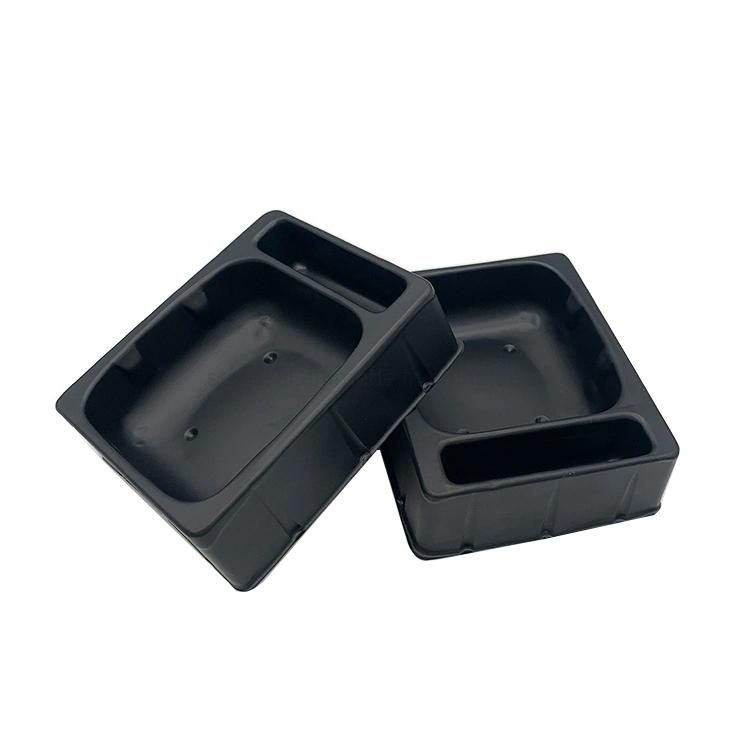 Black Electronic Hardware Rectangular Cavity Plastic Insert Tray