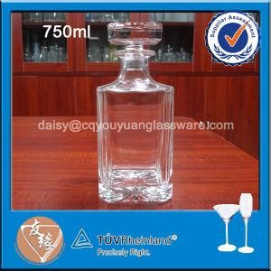 750ml Extra Flint Glass Whiskey Decanter with Lid